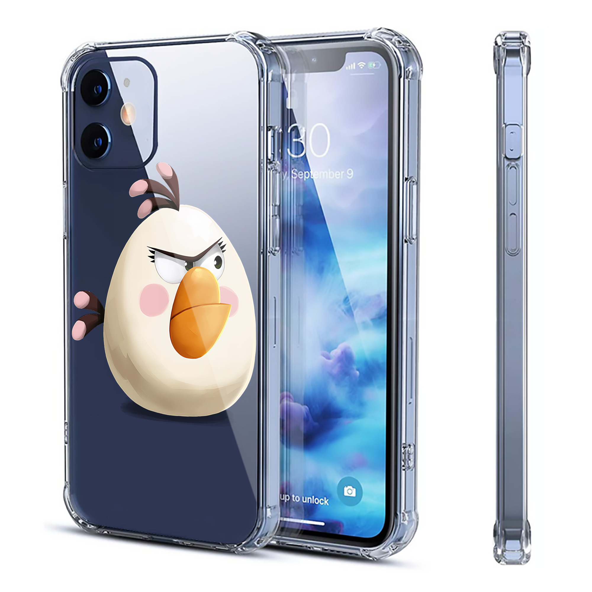 （画像用） Angry Birds アングリーバード 【iPhone 12シリーズ対応】透明スマホケース（クリアソフトケース）
